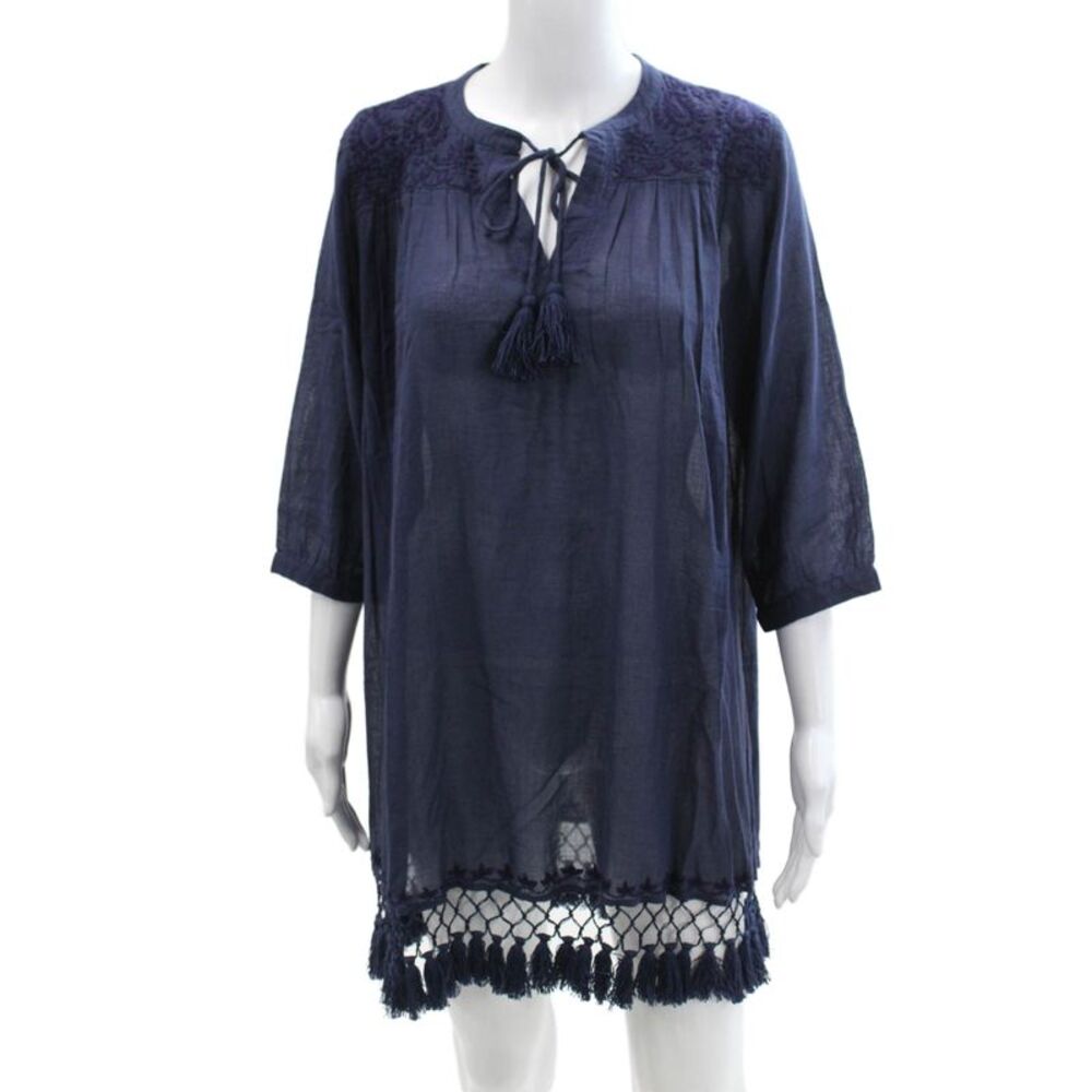 Roller Rabbit Womens Lucknow Serafina Tunic - Navy Size XS